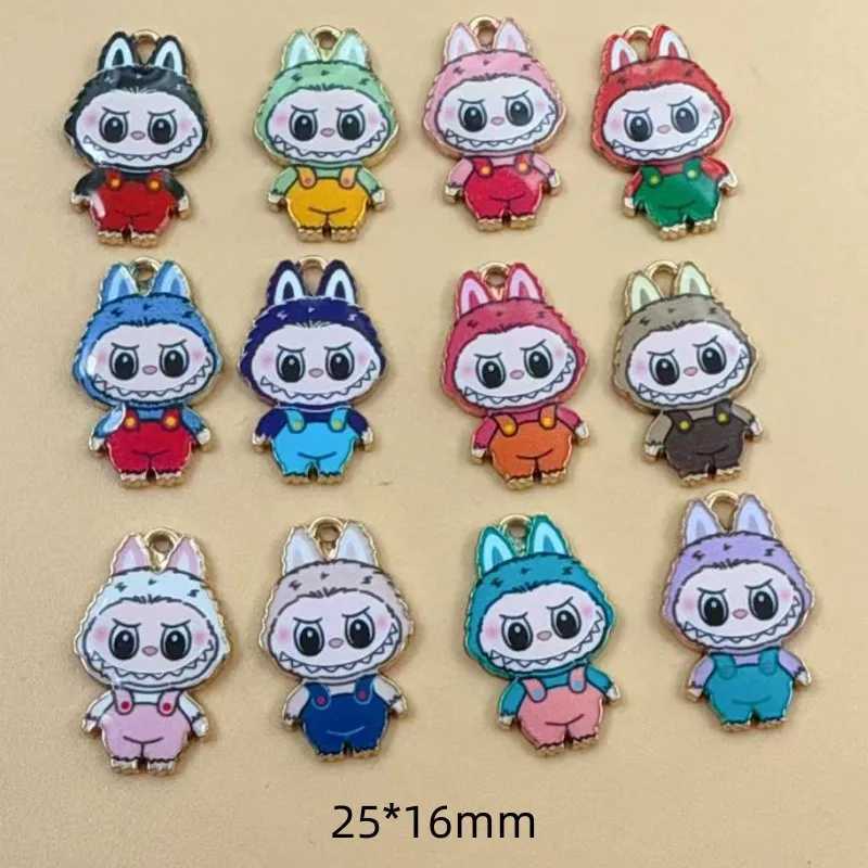10PCs Cute Cartoon Charms Multicolor Animal Enamel Gold Color Metal Pendants DIY Necklace Bracelets Jewelry Making XJ250607