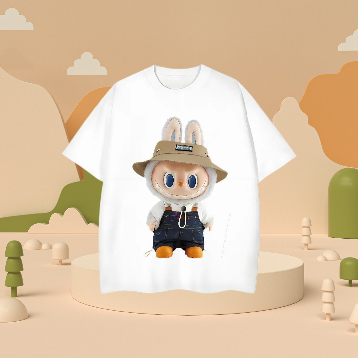 2025 Designer Man T Shirts Labubu Crew Neck 100% Cotton 230g Tshirts Street wear Hip Hop Custom Print Plus Size Popular Tee Shirt