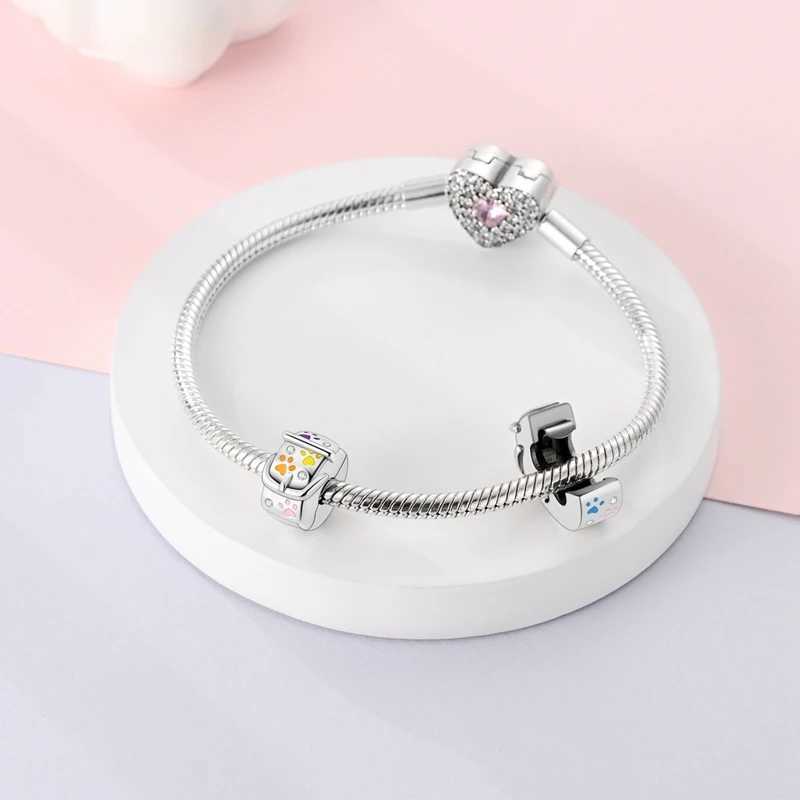 925 Silver Colorful Zircon Stars Butterfly Safety Buckle Separator Charms Beads Fit Pandach Original Bracelet Fine DIY Jewelry XJ250607