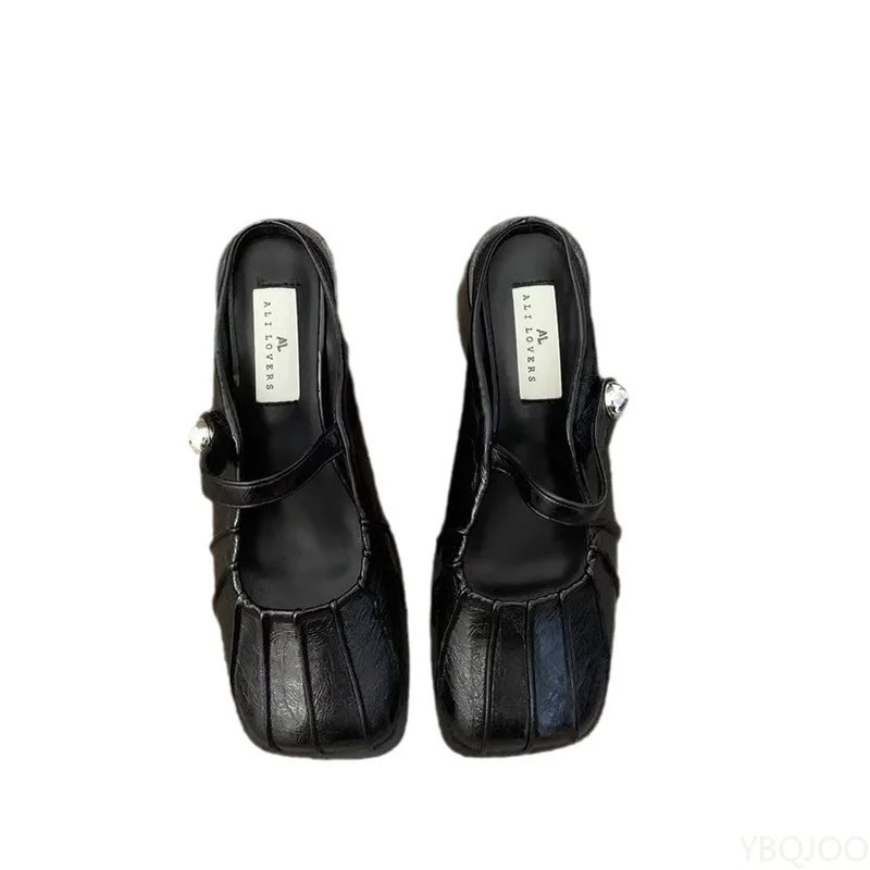 Premium Silver Half Slippers Womens outdoor wear 2025 summer shoes French elegant slipper Baotou Fashion ladies Slippers 250603