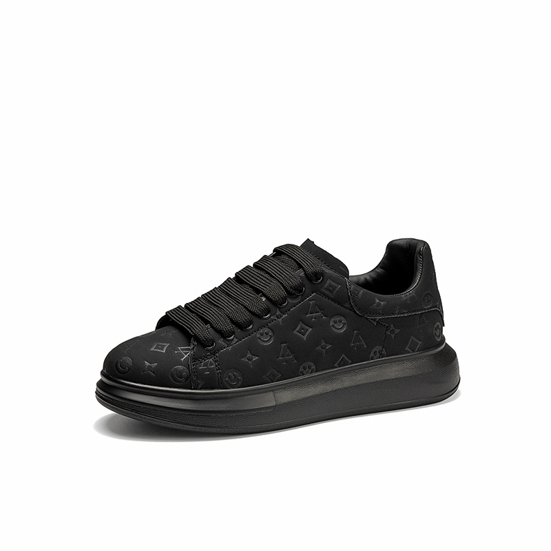 Print fashion couples small white shoes men's fashion shoes thick soles increase high and low upper plate shoes students light sports shoes