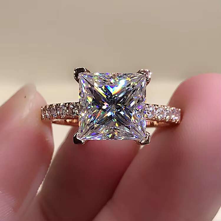 Dubai Rose Filled Jewelry Solid Gold Ring Wedding Rings