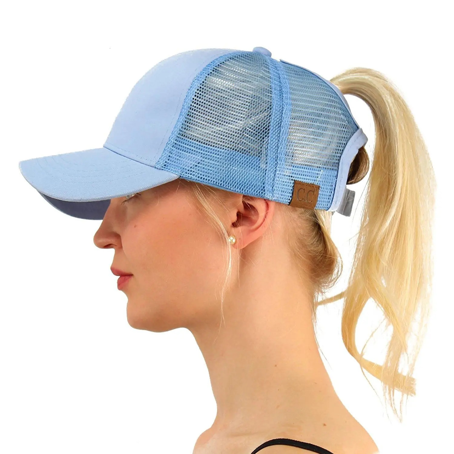 Womens Baseball cap 2025 Ponytail Cap For Summer UV Protection Mesh Caps Breathable Sports Golf Tennis Baseball cap 250605