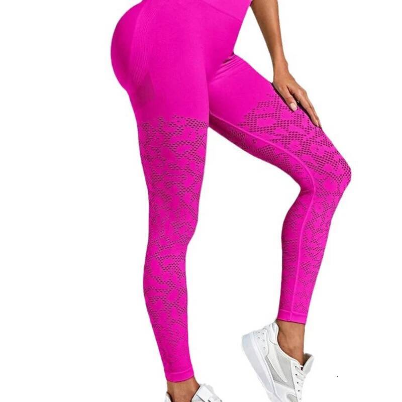 Seamless Tie Dye Sexy Hollow Out Leggings Women Gym High Waist Hip Liftting Fashion Trainning Running Yoga Tights