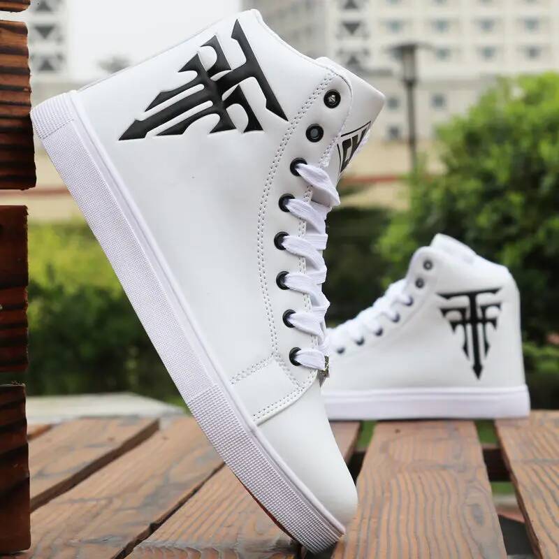 Ddmyoutdoor New Fashion High Top Sneakers Man White Sneaker Flat Comfortable Male Autumn Spring Popular Vulcanize Shoes Size Outdoor Shoes