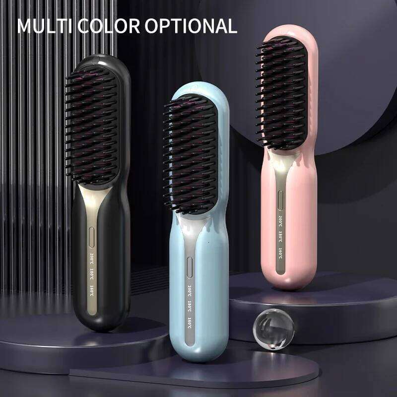 2025 New Cordless Electric Brush Professional Fashion Fast Heating Straightener Mini Hair Shaper Outdoor
