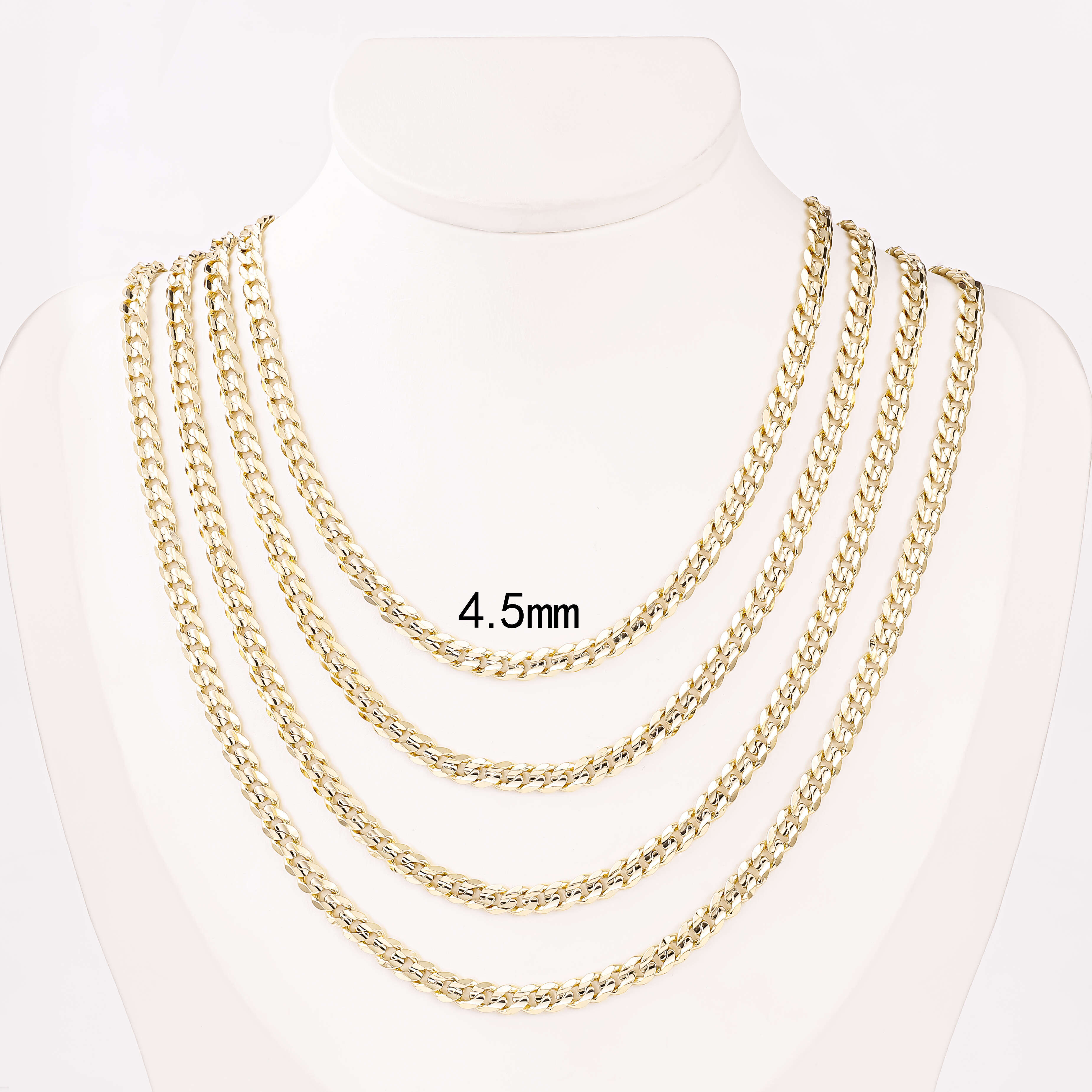 Fashion Jewelry 14K Read Gold Filled Plated Hip Hop Necklace Cadenas Cubana De Oro Franco Miami Diamond Cut Cuban Link Men Chain