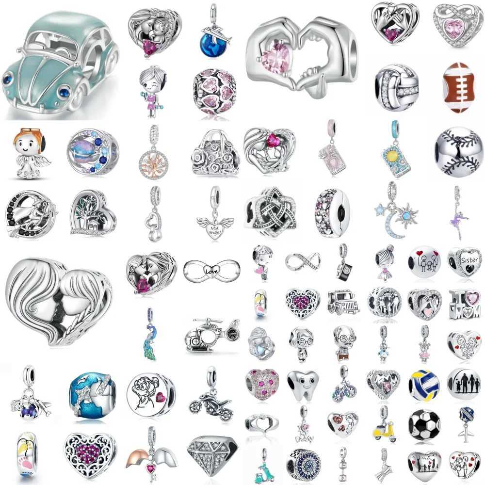 Europe sisters Charm Fit Original Decoration Bracelet Aircraft Pendant Family MOM Boy girl Bead 925 Sterling Silver vehicle GiftXJ250607