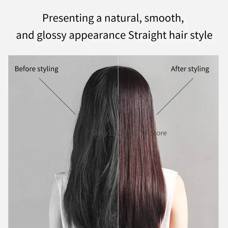 2 IN 1 Professional Straightener & Dryer Heat-Up Hair Flat Iron, Negative Ion Iron Long-Lasting Styling Tool