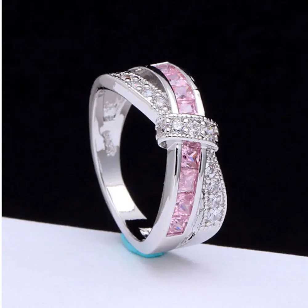 wholesale 925 Sterling silver Ring Beautiful pretty fashion Wedding ring Party White gold color women stone crystal Lady jewelry XJ250606