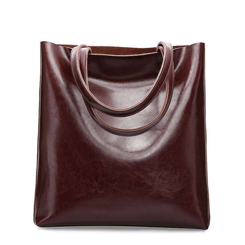 Office Essential: Stylish & Durable Ladies' Shoulder/Tote Bag Made from Authentic Cow Leather