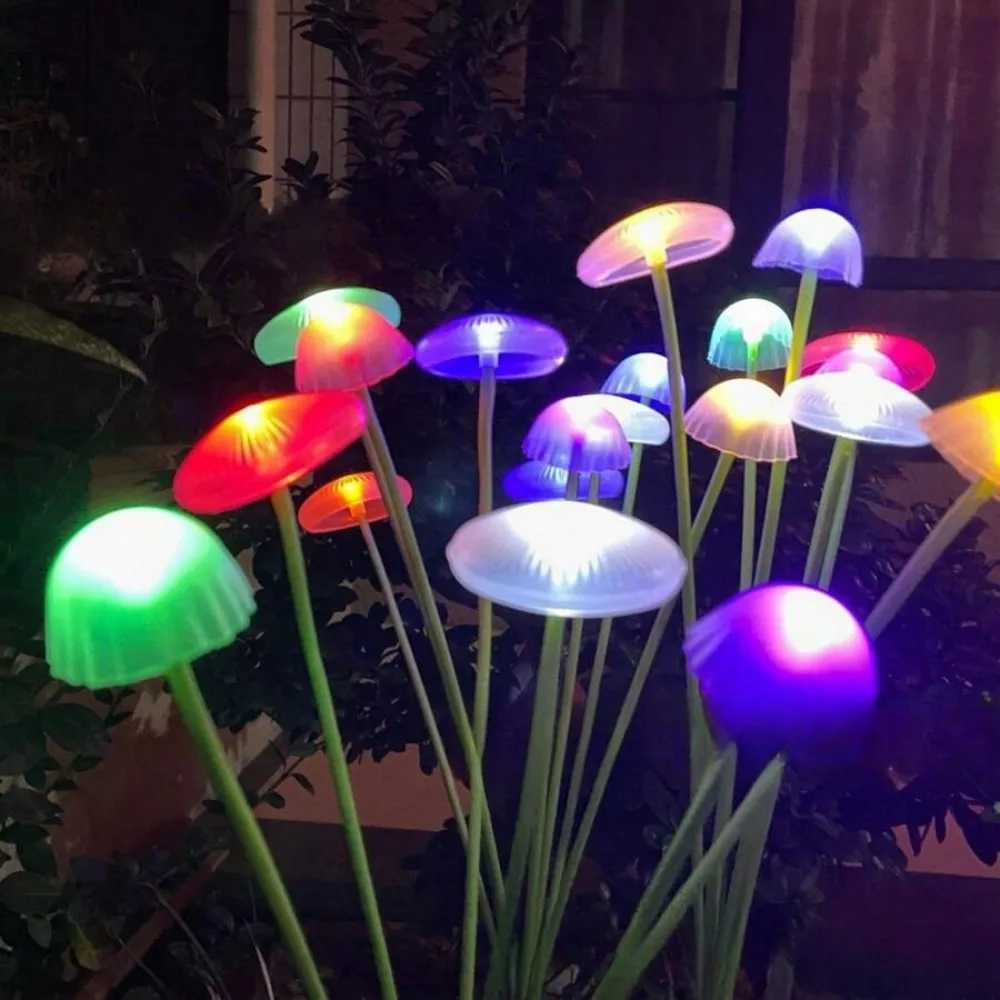 Solar Jellyfish Lamp Outdoor Waterproof Garden Landscape Atmosphere Lamp Home Garden Balcony Decorative Mushroom Lawn Lamp W250607