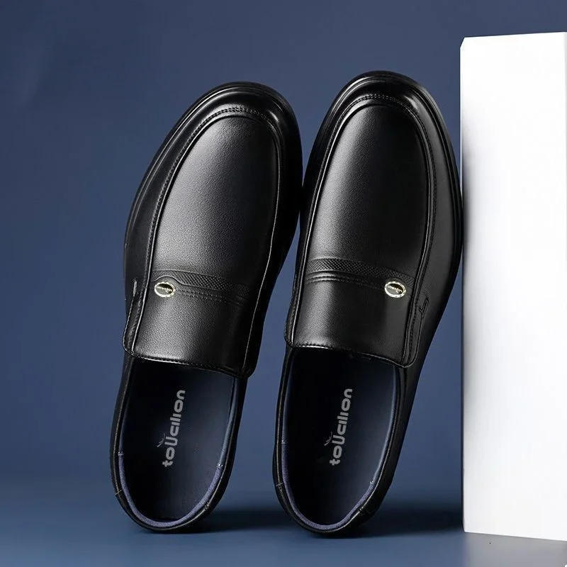 Man Casual Shoe Black Round Toe Classic Original Footwear Offer Cowhide Leather Loafers Shoes for Men High Quality Fashion Retro 250605