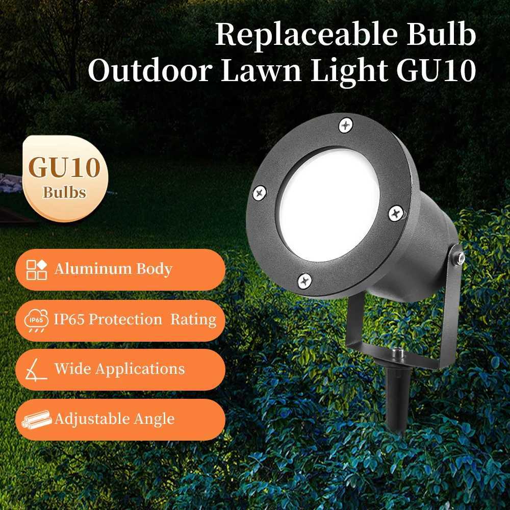 Outdoor LED Lawn Light GU10 Replaceable Bulb 85-265V Pathway Lamp Waterproof Garden Patio Lamp Landscape Spotlight Walkway Yard W250607