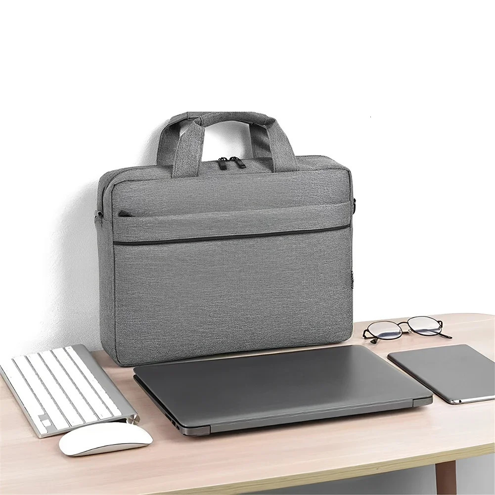 Laptop Carrying Case Shockproof Laptop Crossbody Bag Waterproof Nylon Laptop Handbag 3 Compartments for 14 Inch Laptop 250603