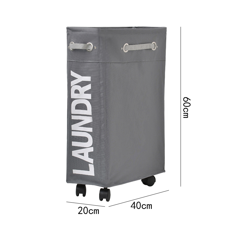 Large capacity small size foldable dirty clothes basket with wheels