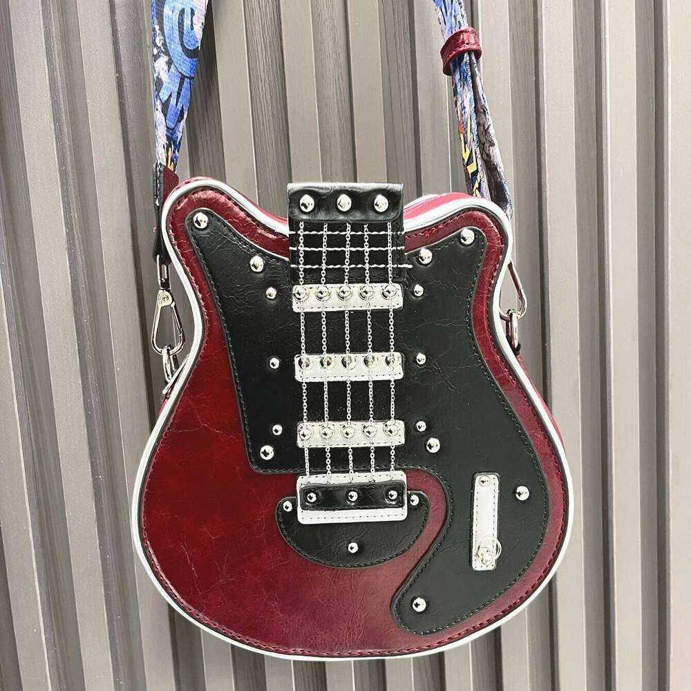 Elegant Women's Guitar-Shape Leather Clutch Versatile Designer Crossbody Accessory