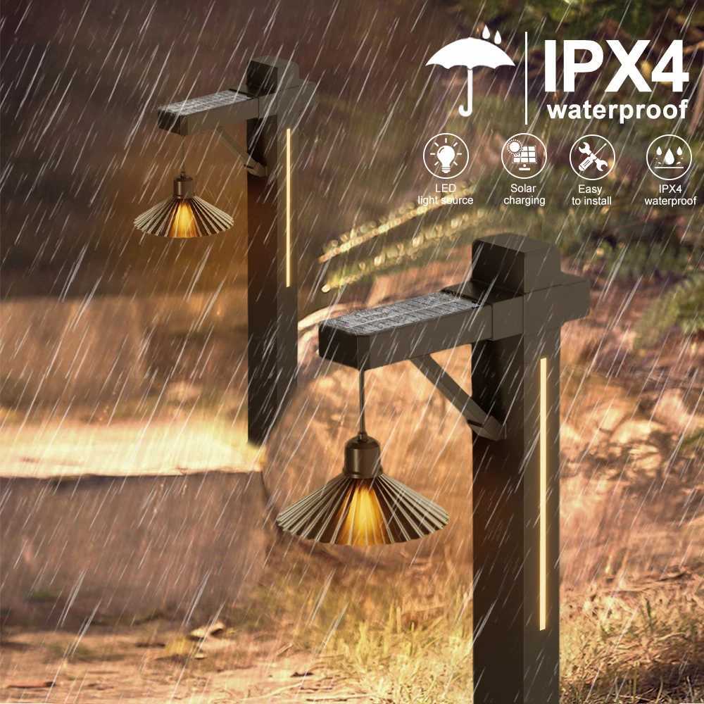 Solar Lamp Post Light Solar Pathway Light Outdoor Vintage Solar Powered Landscape Lighting Waterproof Driveway Patio Garden LawnXJ250606