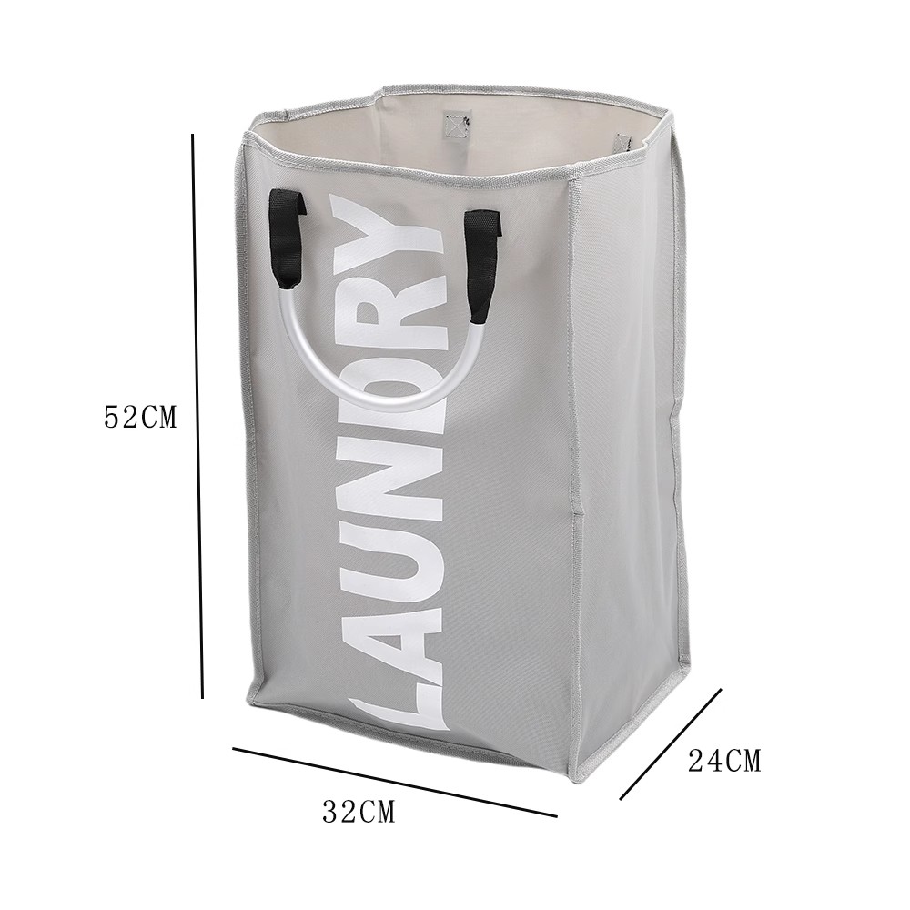 Large capacity single grid aluminum handle hand-held dirty clothes basket