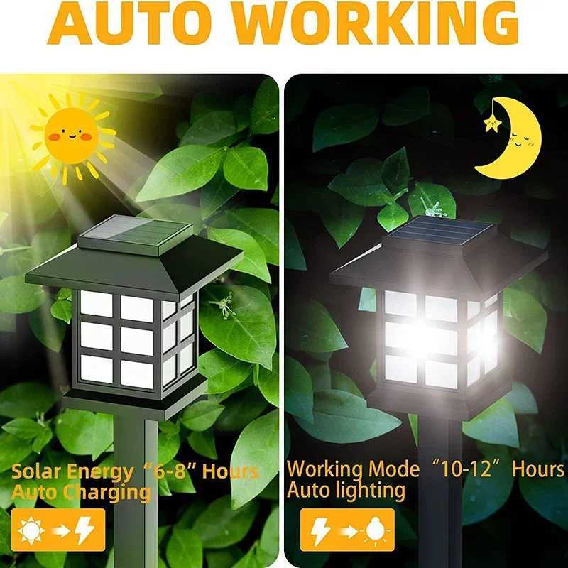 2/4/6/8Pcs Solar LED Pathway Lights Outdoor Waterproof Walkway Garden Decor Street Lamp for Landscape Yard Patio Driveway W250607