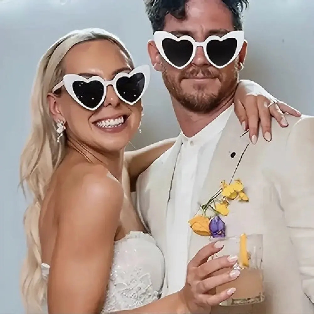 10PCS Cat Eye Glasses Heart-Shaped Plastic Frame Polycarbonate Decorative Vintage Included for Party Wedding Music Festival 250530