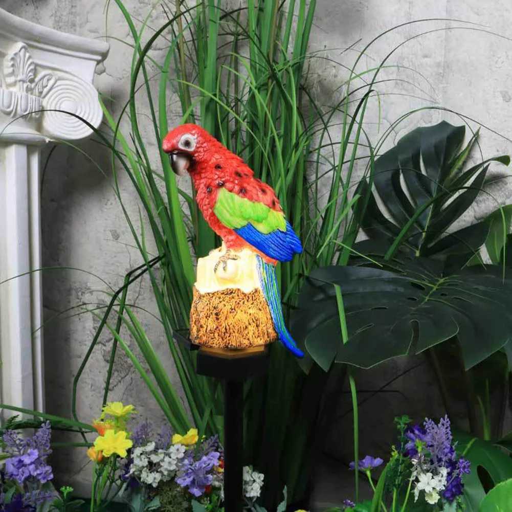 Outdoor Garden Lamp Resin Solar Parrot Lamp IP55 Waterproof Macaw Ground Light 600MAH Garden Landscape Light for Patio BalconyXJ250606