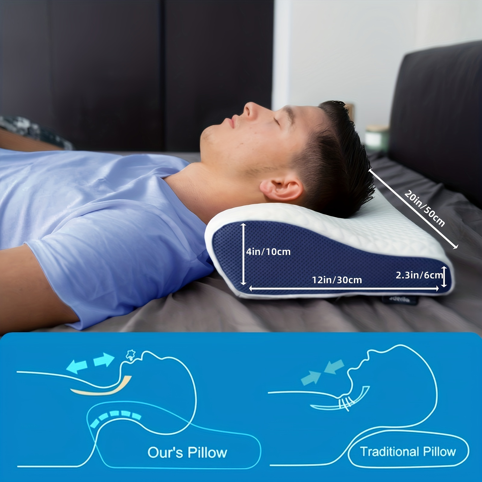 Ergonomic Adult Neck Relief Pillow Featuring Soft Memory Foam & Spacious Design