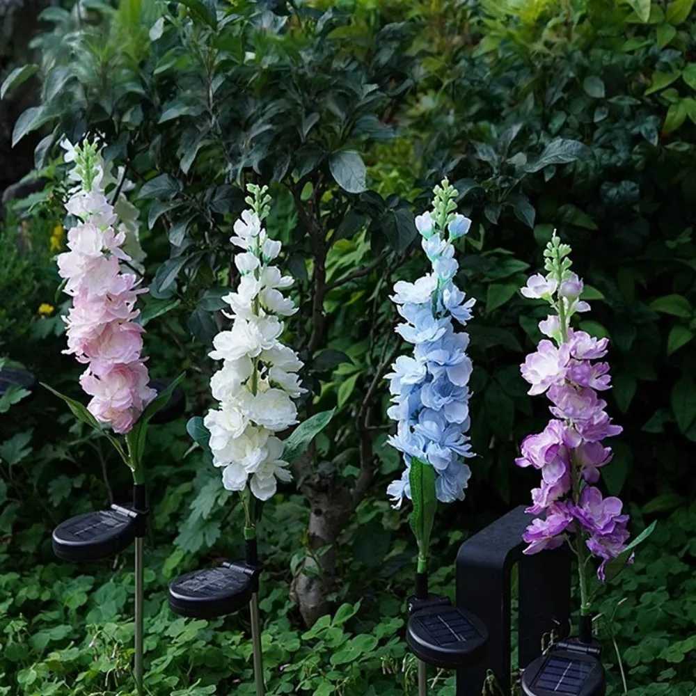 1PC 1Head Solar Powered Swallow Grass Plug-in Lamp available in Pink Blue White and Purple Used for Garden Outdoor Decoration W250607