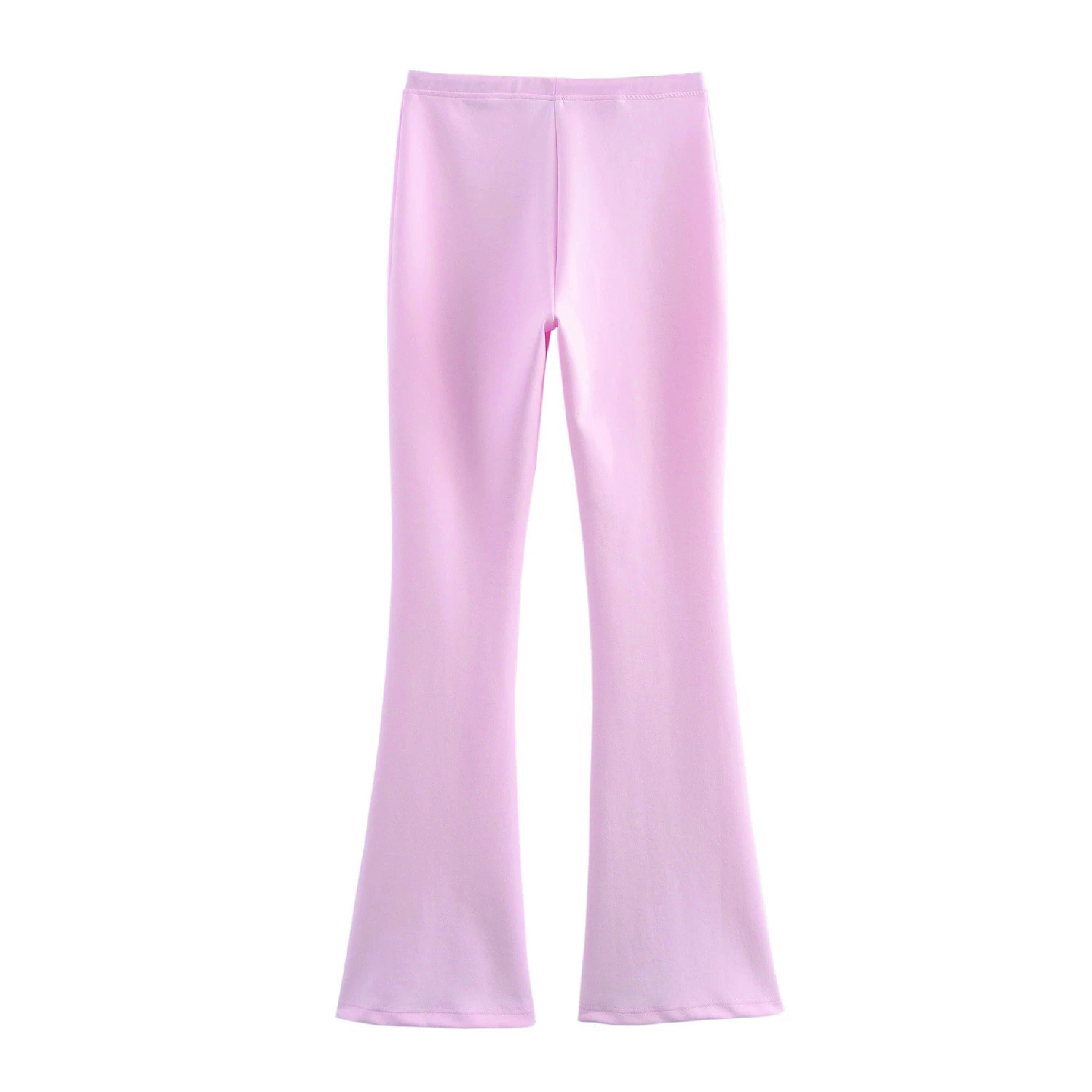 Slim-Fitting Womens Leisure Wear Ensemble Featuring Waist Cinching and Bell Bottoms Ideal for Daily Use and Travel Photography