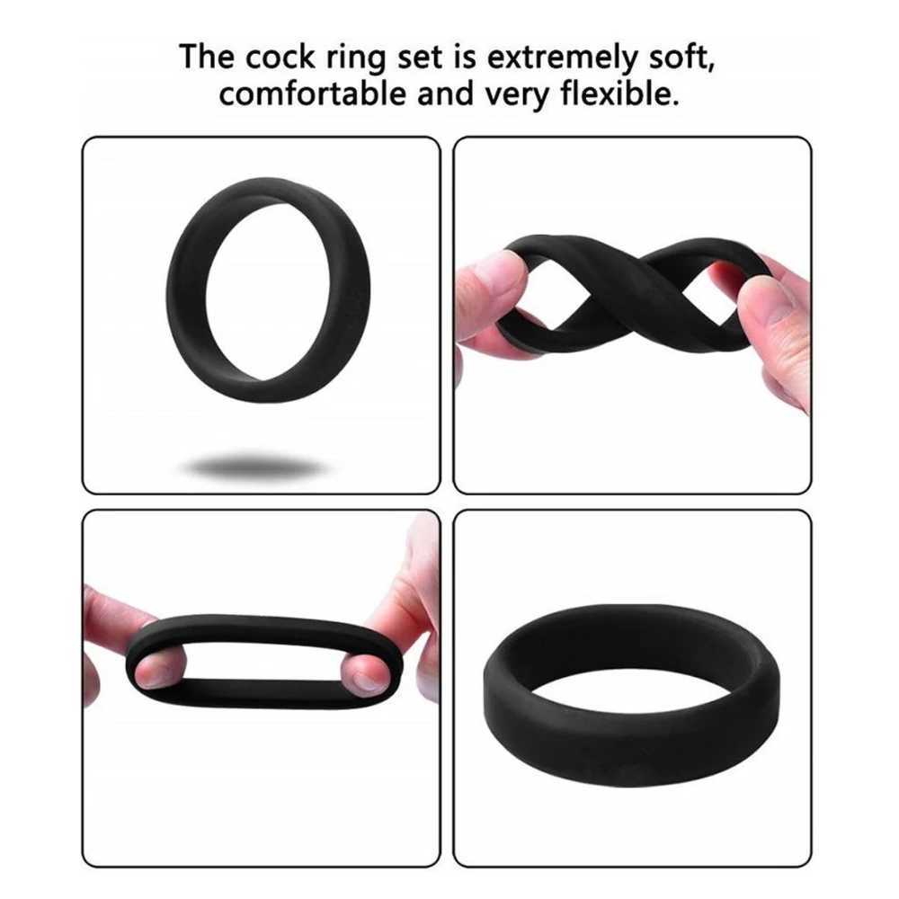 3 Pcs Silicone Cock Ring Penis Enhancement Erection Sex Toys For Men Delay Ejaculation Cockring Intimate Goods Sex Shop XJ250607