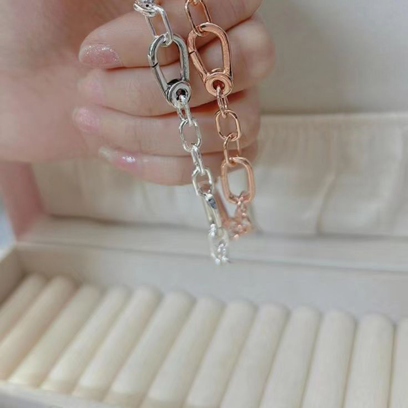 Luxury ME Link Chain Bracelets Women Authentic s925 Sterling Silver Charms Bracelet Birthday Christmas Gifts Jewelry BR128 Z260313