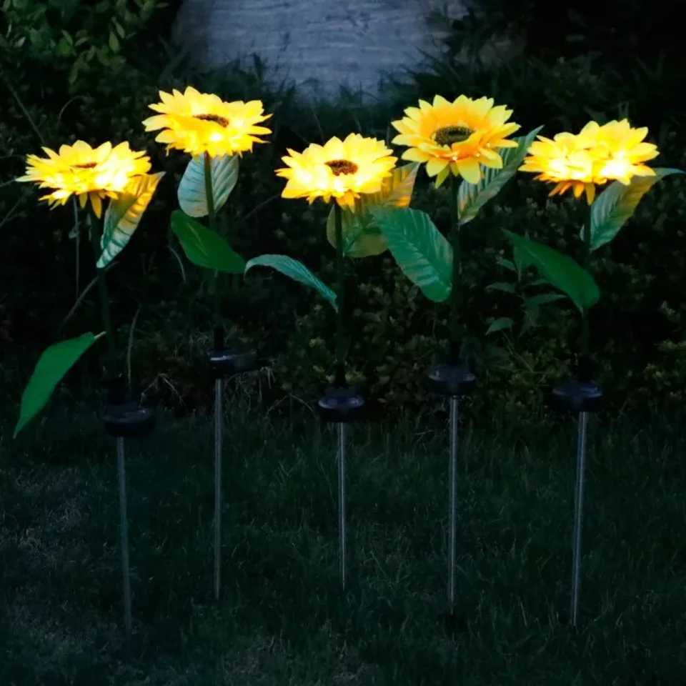 Outdoor LED solar lights sunflower lawn lights garden decorations waterproof courtyards street decorations flower lightsXJ250606