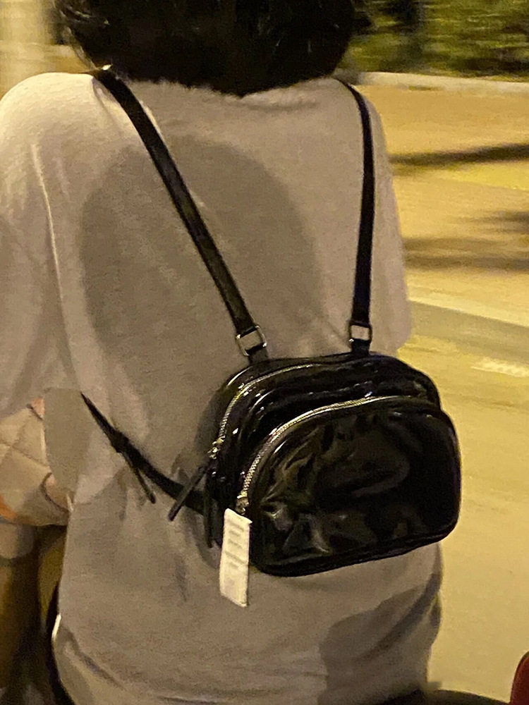 designer JENNIE Style Bag for Women 2025 New Cute Mini Backpack for Girls Casual Versatile Black Double Shoulder Bag