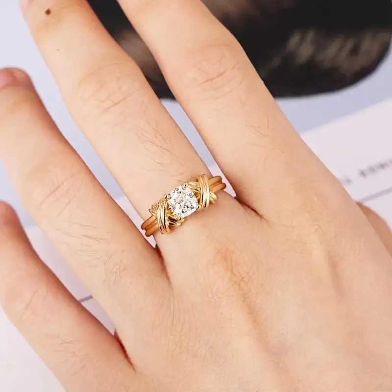 925 Sterling Silver Wedding Rings for Women Luxury Paved Cushion/Round Cubic Zirconia Fashion Female Jewelry New 2025 XJ250606