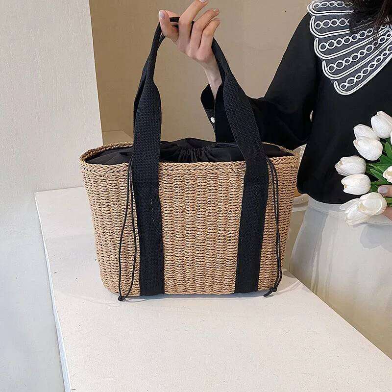 Summer Beach Straw Handbags And Purses Weave Tote Bag Female Bohemian Shoulder For Women Lady Travel Shopping Bags