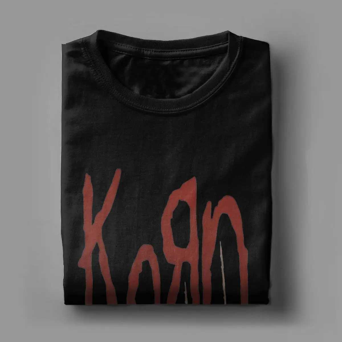 Korn Mens T Shirt Rock Band Vintage Tees Short Sleeve O Neck T-Shirts Cotton 4XL 5XL Clothing W250607