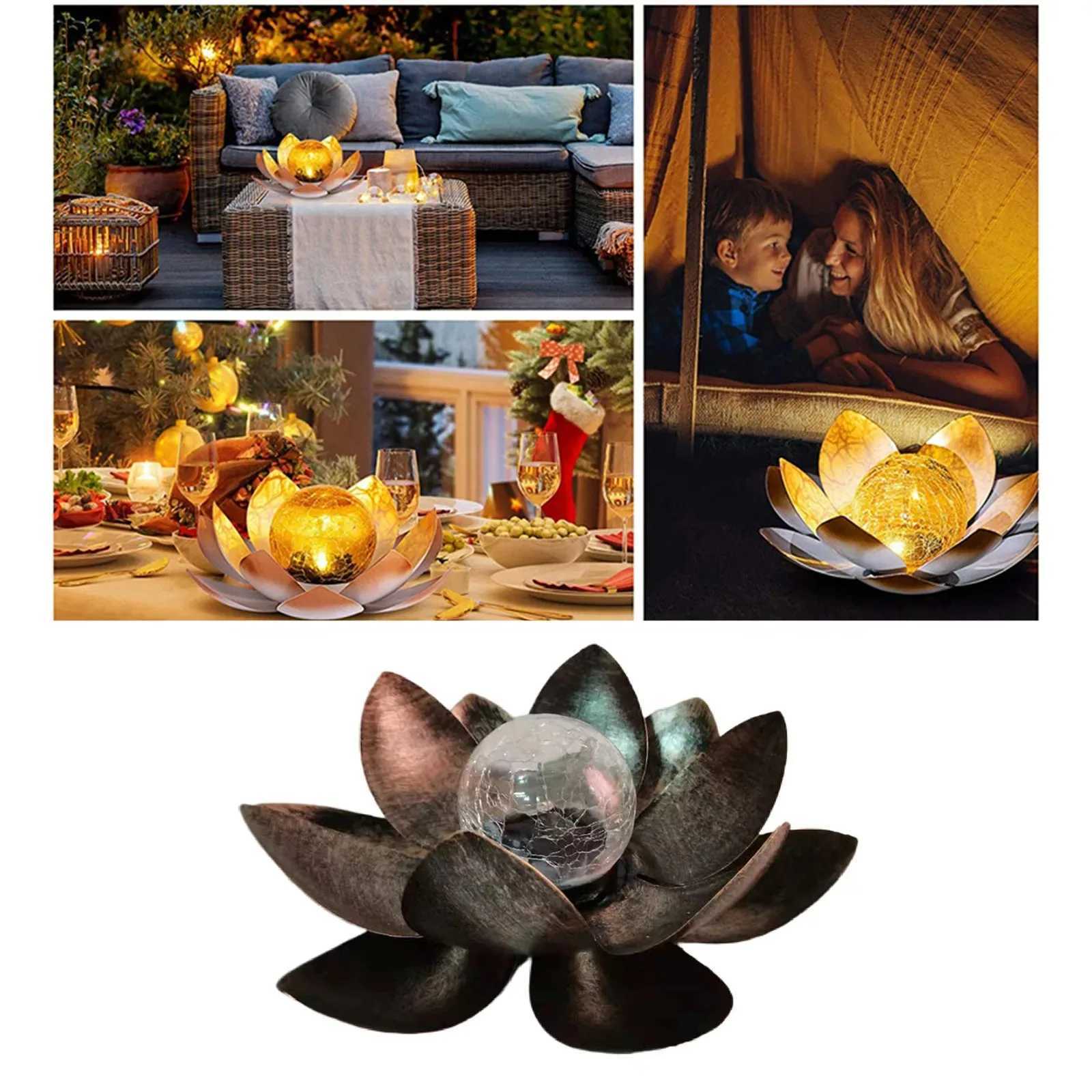 Solar Garden Lights Outdoor Waterproof LED Lotus Solar Lamp Sunlight Yard Patio Lawn Path Driveway Decoration Landscape Lights XJ250606