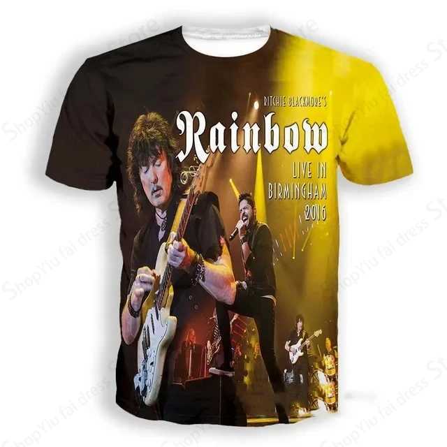 Rock Band Rainbow 3D Print T-shirt Men Women Fashion T-shirt Kids Hip Hop Top Ts Music Camisetas Boy T-shirt Summer Tops Male X250607