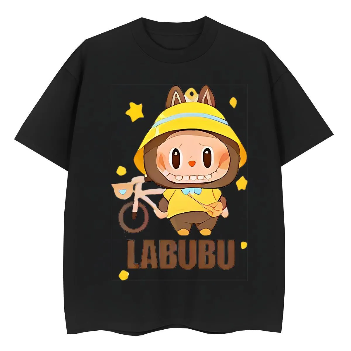 2025 Summer Man T Shirts Labubu Short Sleeve Soft 230g Pure Cotton Couples T Shirts Hip Hop Custom Anime Popular Tees