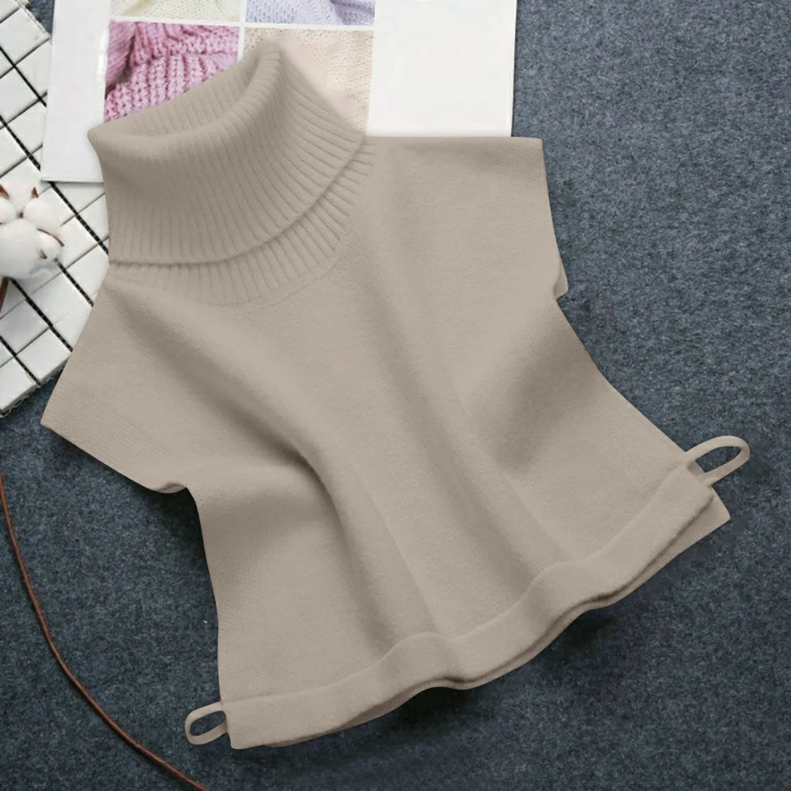 Winter Sleeveless Sweater Knit Pullover High Quality Turtleneck Temperament Commuting Warm Loose Knitted Base 250530