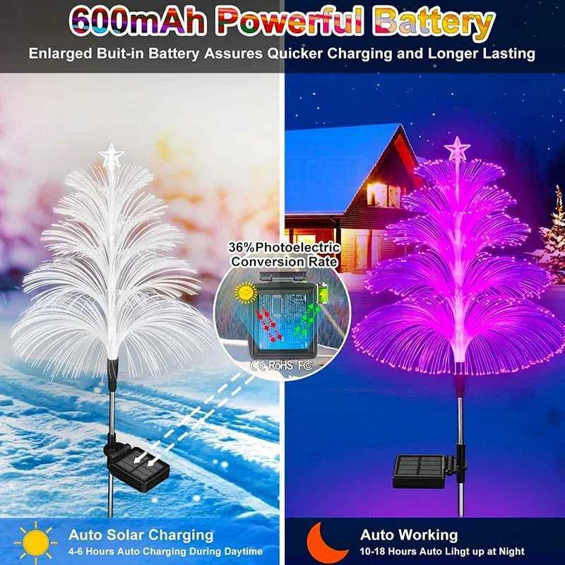 5 Layer Solar Pathway Lights Outdoor Garden Jellyfish Decor Lawn Lights Solar Power Waterproof Yard Walkway Patio Decor Flowers XJ250606