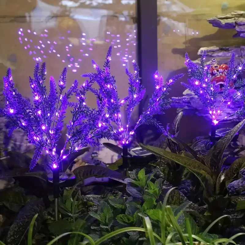 Solar-Powered Purple Lavender LED Landscape Lights For Garden Decor Halloween Christmas Festive Lawn Waterproof Lawn Lights N10XJ250606