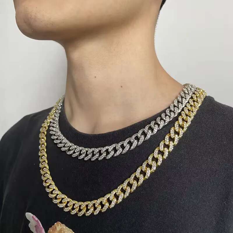 HIP HOP Luxury Jewelry 925 Sterling Silver Mens Cuban Link Chain Miami Moissanite Diamond Cuban Necklace