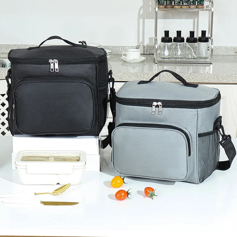 1Pcs Portable Lunch Bag Food Thermal Box Durable Waterproof Office Cooler Lunchbox With Adjustable Shoulder Strap Insulated Case 250606