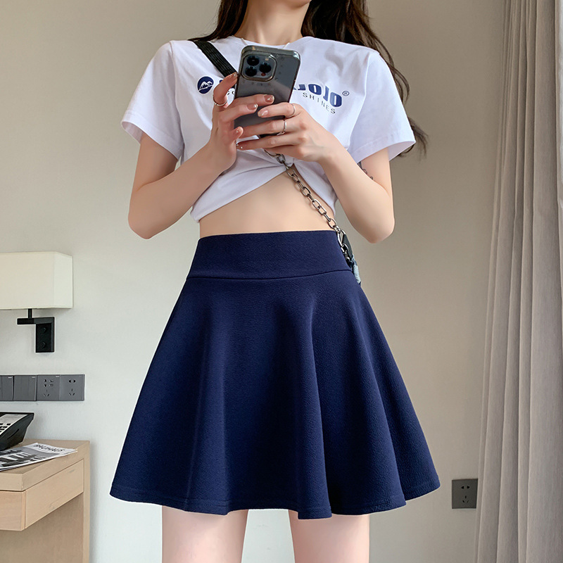 MUU155 New Women's Large Size Skirt Women's Anti-Exposure Korean Style High Waist Sundress Inner Short Skirt Spring and Summer All-match