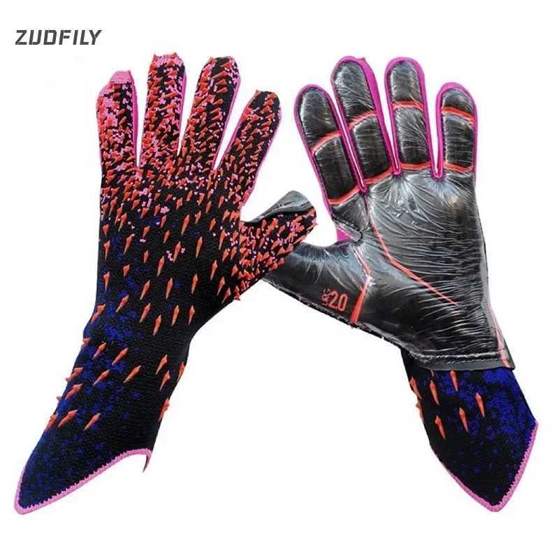 HOT Adults Professional Goalkeeper Gloves Football Latex Thickened Protection Goalkeeper Soccer Sports Football Goalie Gloves XJ250606