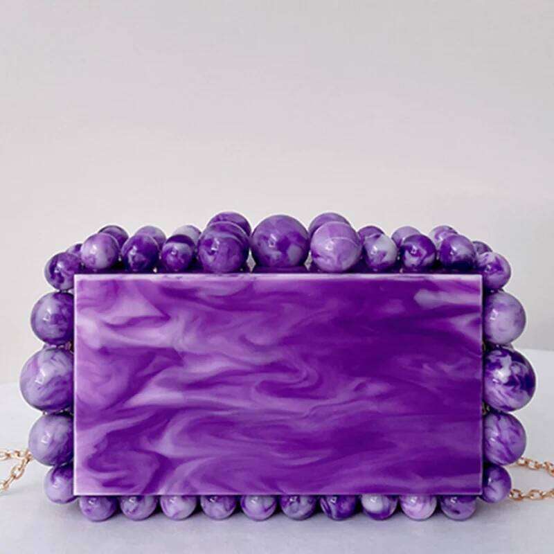 Leopard Beads Acrylic Box Evening Clutch Bag 2023 Women Designer Sequin Purses And Handbags Wedding Party Purse Clutches