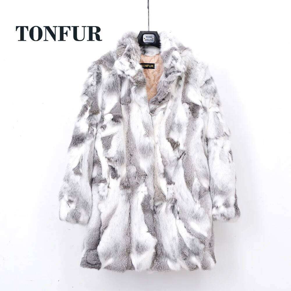 2022 Thick Warm Classical Customize Women's Whole Skin Real Genuine Rabbit Fur Coat Female Mandarin Collar Jacket TSR257