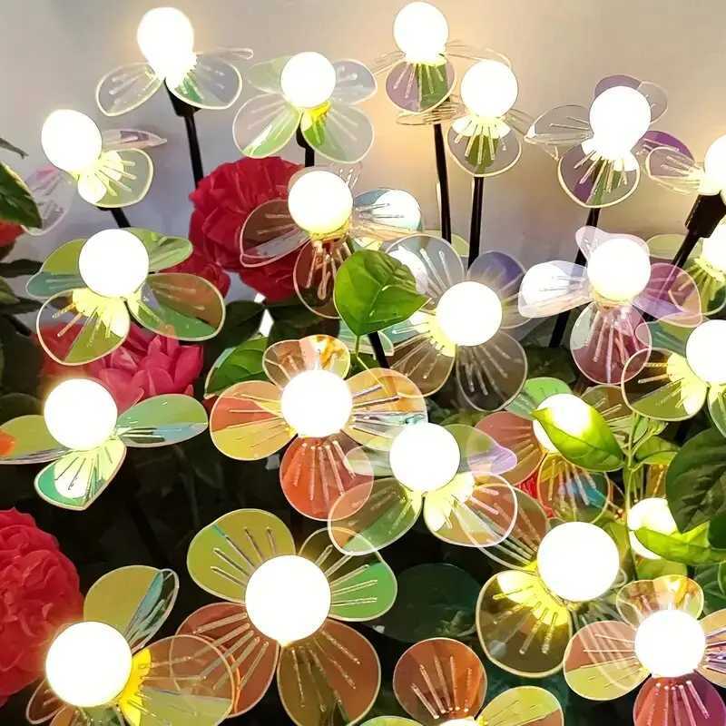 1PC Solar Firefly Flower LED Lights Outdoor Waterproof 2 Modes Decoration Lamp Landscape Lighting For Garden Lawn Patio Pathway XJ250606