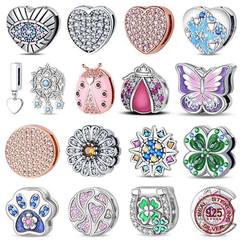 Hot Sale 100% 925 Sterling Silver Lucky Flat Charms Fit 925 Original Flat Bracelet Diy Jewelry Making For Women GiftXJ250607